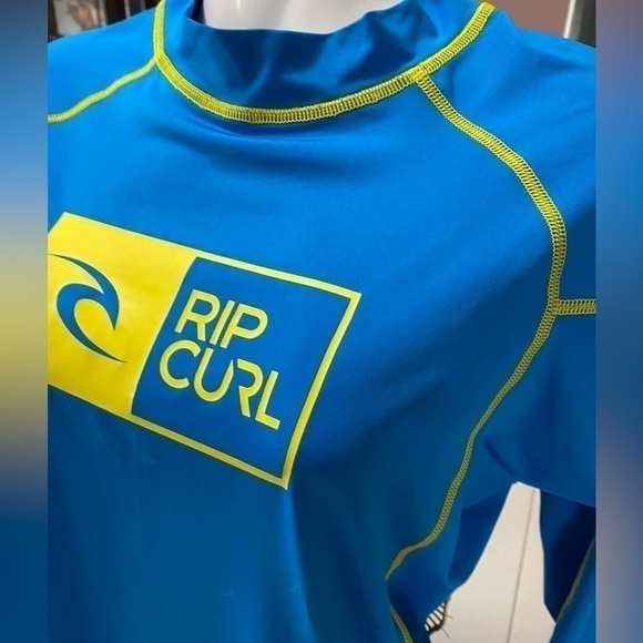 Rip Curl Kids Rash guard Wave Long Sleeve UV Swim Beach Surfing Tee Sz M - Picture 7 of 10